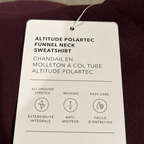 NWT Athleta Polartec Funnel Neck Spice Cabernet Sweatshirt Size Small - Picture 7 of 10